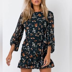 Princess Polly Meral Floral Ruffle Wrap Dress
